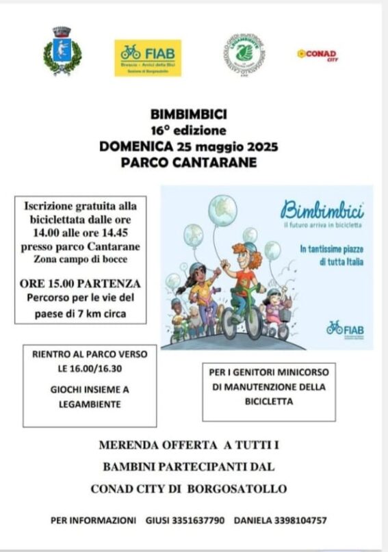 Bimbimbici a Borgosatollo (domenica 25 maggio) – FIAB Brescia